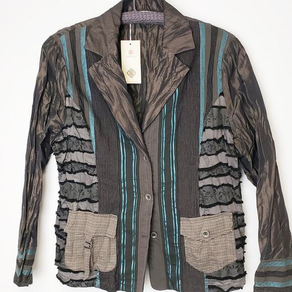 Lan Vie New With Tags Rare unique Lagenlook 2 Piece Blazer, Skirt‎ Set Size 12 - Picture 2 of 11